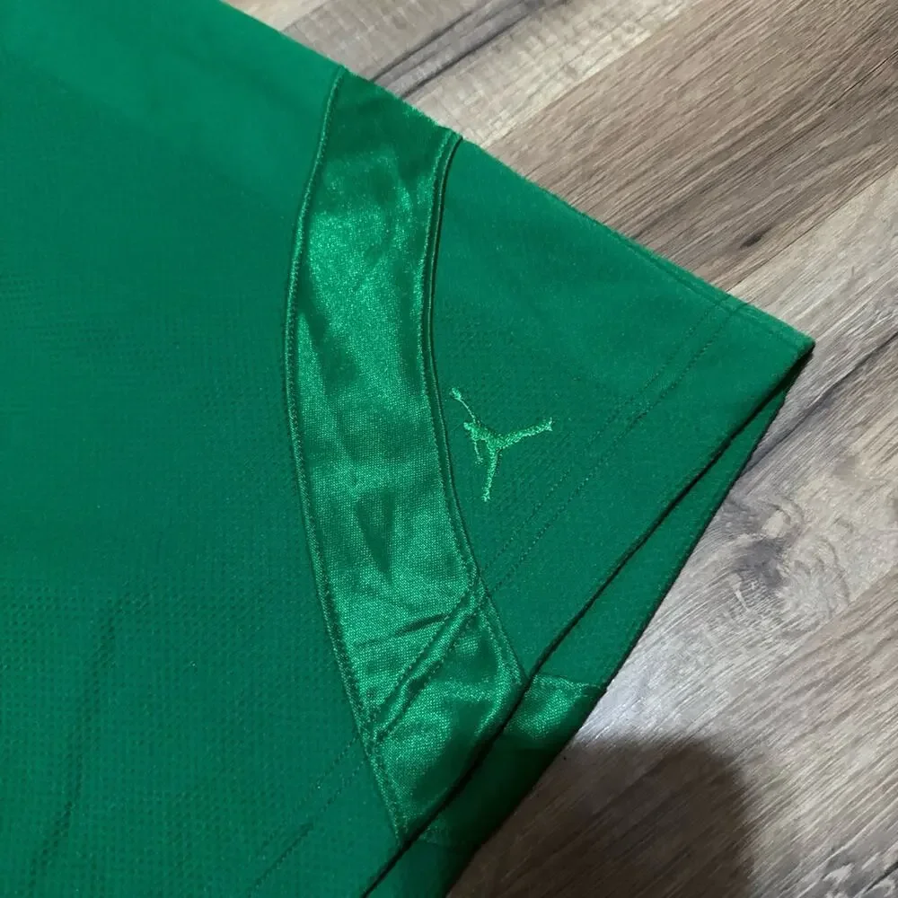 2010 Air Jordan Green Mesh Vintage Baggy Basketball 416212-301 Shiny Shorts